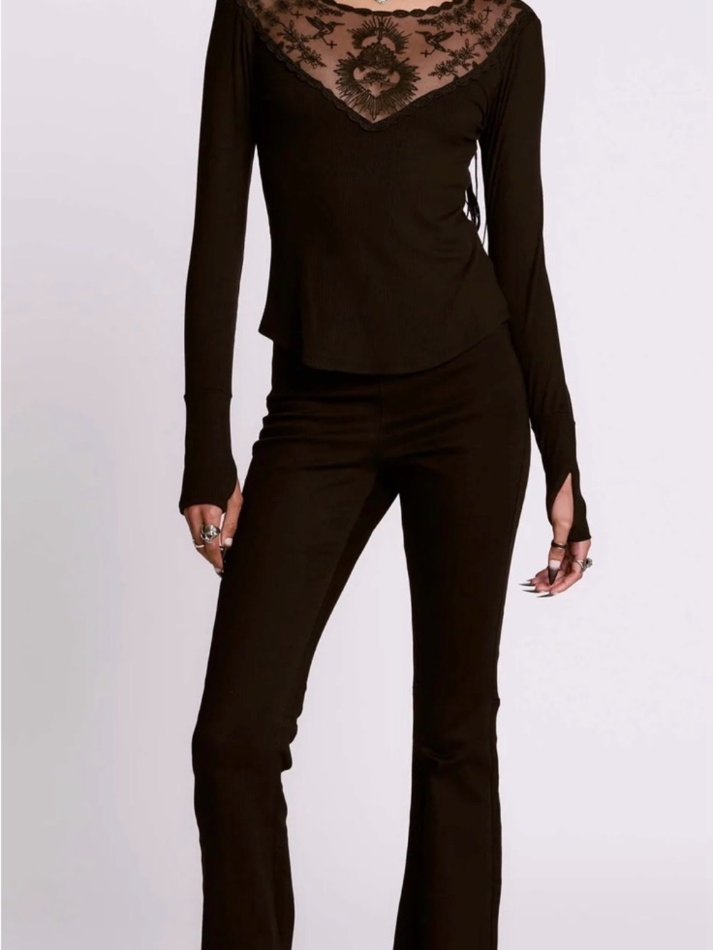 Midnight Hour NWT Pull-on Stretch Studded Boot-Cut Black Denim Jeans